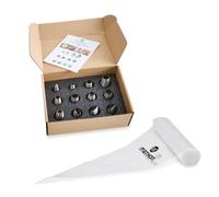 Lot coffret 12 douilles inox et 24 poches pâtissières Mathon
