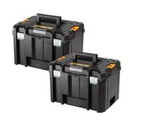 DEWALT DWST1-71195 TSTAK VI Lot de 2 mallettes de rangement pour outils robustes 23 l sans plateau ni incrustations, noir
