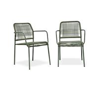 Lot de 2 fauteuils de jardin - CITY GARDEN - MARCEAU-FT - Empilable - Olive
