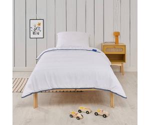 Lot Couette Enfant Tempérée + 1 Oreiller Moelleux Blanc 140X200