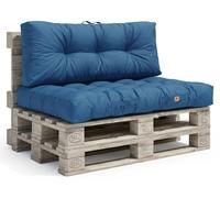 Lot coussins extérieur pour palette bleu pétrole 120x80 Imperméables Anti-UV DECOARTS