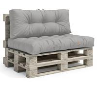 Lot coussins extérieur pour palette gris galet 120x80 Imperméables Anti-UV DECOARTS