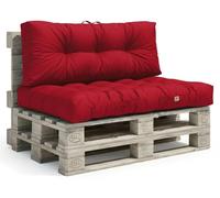 Lot coussins extérieur pour palette rouge piment 120x80 Imperméables Anti-UV DECOARTS