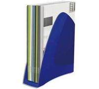 Lot d 2 Porte-revues en polystyrène pour format A4 - Dimensions : L25,7 x H26 x P7,5 cm coloris bleu G