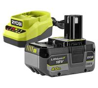 Lot d'1 batterie et d'1 chargeur RYOBI, 18 V, 4 Ah Rc18120a-140xg lithium-ion