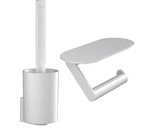 Lot d'accessoires pour WC HANSGROHE WallStoris porte-brosse mural + porte-papier WC avec tablette blanc mat