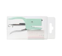 Lot d'agrafeuses manuelles ergonomiques en métal, plus fluide, vert | Construction en acier durable qui se fixe sans effort lors de longues tâches, idéal pour une utilisation au bureau ou au