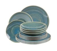 Lot d'assiettes 12 pièces moon lagon