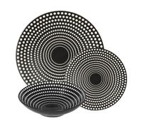 Service d'assiettes Galaxy 18 pièces - Table Passion - Noir - Grès Noir G