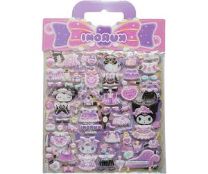 Lot d'autocollants gonflés Kuromi XL - Autocollants décoratifs multicolores - Format XL - Motifs exclusifs Sanrio