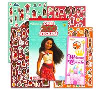 Lot d'autocollants Vaiana pour enfants - Lot de 4 feuilles d'autocollants Vaiana pour fête d'anniversaire de filles | Plus de 200 autocollants Vaiana pour enfants, tout-petits