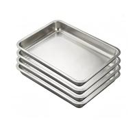 Lot de 1, 2, 4, 6 plaques à biscuits rectangulaires en acier inoxydable, plaque de cuisson, plateau de four for cuisine, table d'extérieur, chariot, cour, patio(4pcs,35.5x27.5x6cm/14x10.8x2.4")