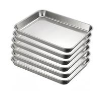 Lot de 1, 2, 4, 6 plaques à pâtisserie, 10/12/16/22 pouces, plaque à biscuits en acier inoxydable, passe au lave-vaisselle, plaque cuisson qualité commerciale(6pcs,32.5x25x2cm/12.8x9.8x0.8")