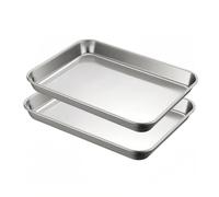 Lot de 1, 2, 4, 6 plaques à pâtisserie, 10/12/16/22 pouces, plaque à biscuits en acier inoxydable, passe au lave-vaisselle, plaque cuisson qualité commerciale(2pcs,35.5x27.5x2cm/14x10.8x0.8")