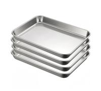 Lot de 1, 2, 4, 6 plaques à pâtisserie, 10/12/16/22 pouces, plaque à biscuits en acier inoxydable, passe au lave-vaisselle, plaque cuisson qualité commerciale(4pcs,26.5x20.5x2cm/10.4x8x0.8")