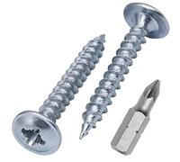 (Lot de 1 300) Vis à bois en acier zingué 3,5 x 30 mm Vis à métal Tête bombée modifiée Auto-taraudeuse (1300, 3,5 x 30 mm)