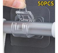 Lot de 1/4/8 crochets autocollants sans perçage pour tringle à rideau, support mural pour rideaux de fenêtre, pince de fixation domestique 50pcs