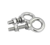 Lot de 1 à 2 boulons à œil M3 M4 M5 M6 M8 avec rondelles et joints en acier inoxydable 304, boulons allongés, vis et écrous for anneaux de levage marins(M8x50mm 2Sets)