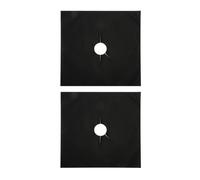 Lot de 1 à 6 housses de protection for cuisinière à gaz réutilisables, protection de brûleur en aluminium, tampons de nettoyage for ustensiles de cuisine(2Pcs Black)