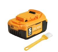 Lot de 1 Batterie de Rechange 5 Ah Compatible avec Les Outils électriques sans Fil Dewalt 20 V DCB200 DCB201 DCB204 DCB207 DCD/DCF/DCG Series + Brosse
