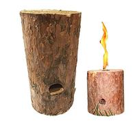 Lot de 1 Bûche suédoise avec mèche pour extérieur autonomie 1h30 à 2h | Crée une flamme d'environ 20 cm après 10 minutes, pour accompagner barbecues et soirées en plein air toute l'année.