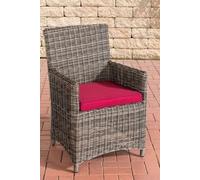 Lot de 1 chaise exterieur non pliable en rotin H. 91 cm gris