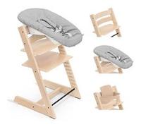 Stokke - Pack Chaise haute Tripp Trapp Hêtre + Baby Set + Newborn set - Naturel / Gris