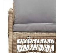 vidaXL Chaise de jardin avec coussin Beige 73 x 61 x 77 cm Poly-rotin