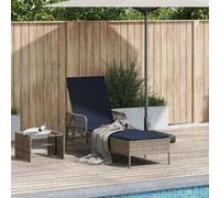 Chaise longue vidaXL Gris et bleu marine 200 x 55 x 92 cm en polyrotin