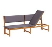 Lot de 1 chaise longue GENERIQUE gris en bois non empilable pliable