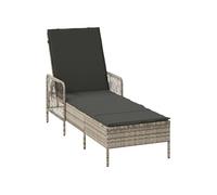 Lot de 1 chaise longue GENERIQUE gris en rotin L. 157 cm H. 92 cm pliable