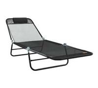 vidaXL Bain de soleil pliable noir 182 x 55 x 85,5 cm Textilène