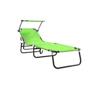 vidaXL Chaise longue pliante Oxford verte 190 x 57 x 81 cm