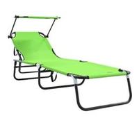 vidaXL Chaise longue pliante verte 190 x 57 x 81 cm Oxford