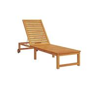vidaXL Chaise longue Transat Bois d'acacia massif Marron 202 x 53 x 89 cm
