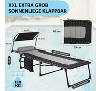 Lot De 1 Chaise Longue Pliables,Bain De Soleil,Transat De Jardin Réglable Avec 5 Dossiers,Charge 150 Kg