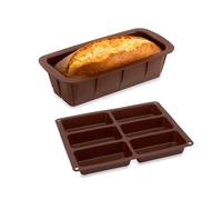 Lot de 1 Flexi'Moule Cake et 1 Flexi'plaque 6 petits cakes en silicone Mathon