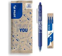 Lot de 1 Frixion Ball Clicker + 1 Set de 3 recharges - Stylo rétractable effaçable à encre thermosensible - roller rechargeable