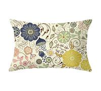 Lot de 1 Housse de Coussin 35x55cm Taie d'oreiller Décoratif en Velours Carré Double Face Fermeture Glissière Invisible Fleurs simples X665 14x22inch pour Salon Chambre Voiture Canapé Decoration