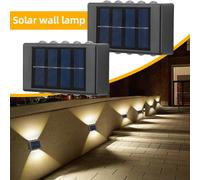 Lot de 1 ou 2 appliques solaires 10 LED, lumière blanche chaude, alimentées par batterie Ni-MH, veilleuse de sécurité avec capteur de lumière, éclairage d'ambiance pour jardin extérieur, lampadaire de