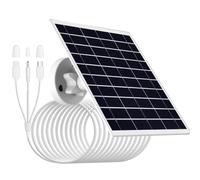 Lot de 1, panneau solaire 9W/5V compatible avec caméras à batterie | livré avec câble de charge 3 en 1 de 3m (connecteurs Micro USB, Type-C et DC3,5×1,35), IP65 étanche