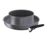 Batterie de cuisine - TEFAL - Ingenio Mineralia - Aluminium - 3 pièces - Poignées amovibles
