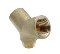 Lot de 1 Raccord en Y mâle femelle en laiton égal modèle 1/2" | Trois voies égales à visser sans soudure, pour les installations de distribution d'eau et les systèmes de chauffage.