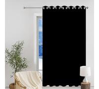 Lot de 1 Rideaux Occultants 60 x 120 cm Isolant Anti UV, Lot de 1 Rideaux Opaque Draperies Intérieurs Decoration Rideau Occultant Thermiques pour Salon, Chambre, Noir