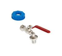 Lot de 1 Robinet en laiton pour cuve 1000 L et adaptateur de réservoir IBC 3/4"