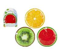 Lot de 1 sachet de glace rond multicolore en gel aux fruits - Motifs assortis - Parfait pour les boîtes à déjeuner et les glacières