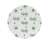 Lot de 1 set de table rond de 38,1 cm, motif trèfle porte-bonheur de la Saint-Patrick, lavable, résistant à la chaleur, antidérapant et facile à nettoyer pour cuisine, salle à manger, fête, décoration