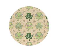 Lot de 1 set de table rond de 38,1 cm - Motif trèfle porte-bonheur de la Saint-Patrick - Lavables et résistants à la chaleur - Sets de table antidérapants et faciles à nettoyer pour cuisine, salle à