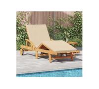 Chaise longue vidaXL beige 200 x 67 x 84 cm en bois massif d'acacia