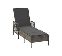 vidaXL Chaise longue en rotin synthétique 200 x 55 x 92 cm Gris et gris foncé